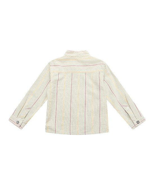 Richie House Grey Stripe Button-Front Younger Boys Shirt