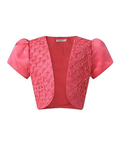 Richie House Coral Pearl-Accent Younger Girls Bolero